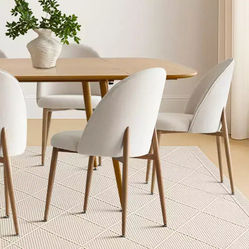 Ensemble de salle à manger extensible 9 pièces, table extensible 94,5 po aspect bois et 8 chaises confortables à dossier incurvé pour cuisine ou salle à manger - Panipeachy