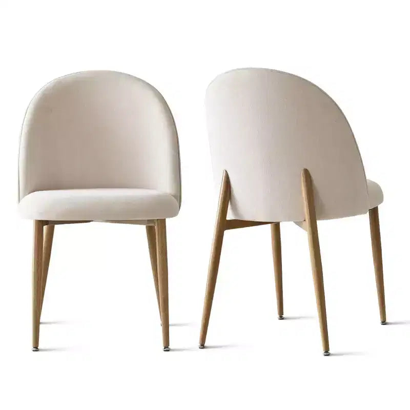 Ensemble de table de bistrot moderne en placage de chêne, table piédestal ronde 35 et 2 chaises de salle à manger à dossier incurvé pour les espaces de salle à manger d'appartement-Panipeachy