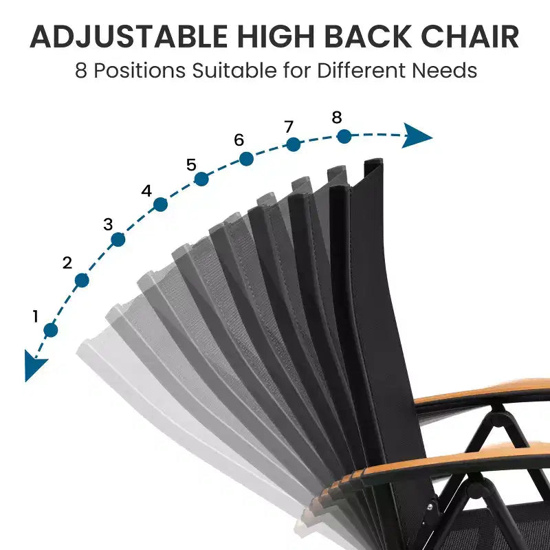 Crestlive Products - Ensemble de salle à manger d'extérieur extensible avec cadre en aluminium et fauteuils de salle à manger pliants réglables pour 8 à 10 personnes