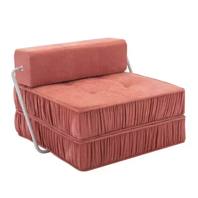 Fauteuil-lit pliant moderne individuel, convertible en velours côtelé pour salon, chambre d'amis, bureau ou appartement - Panipeachy