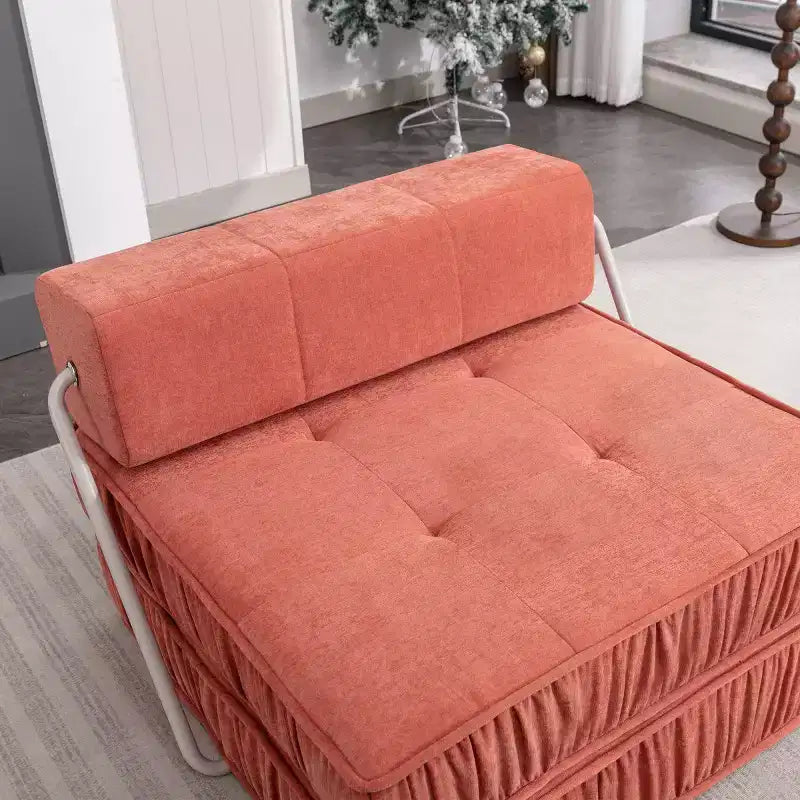 Fauteuil-lit pliant moderne individuel, convertible en velours côtelé pour salon, chambre d'amis, bureau ou appartement - Panipeachy