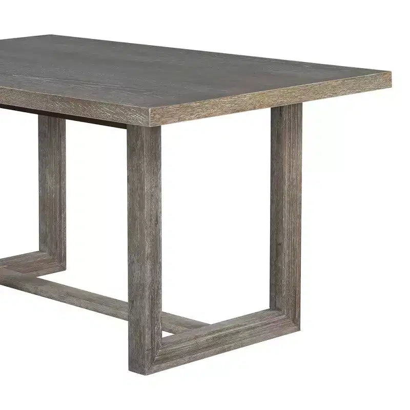 Ensemble de salle à manger rustique 6 pièces pour 5 personnes, table rectangulaire avec piètement trapézoïdal, 4 chaises rembourrées et banc pour salle à manger
