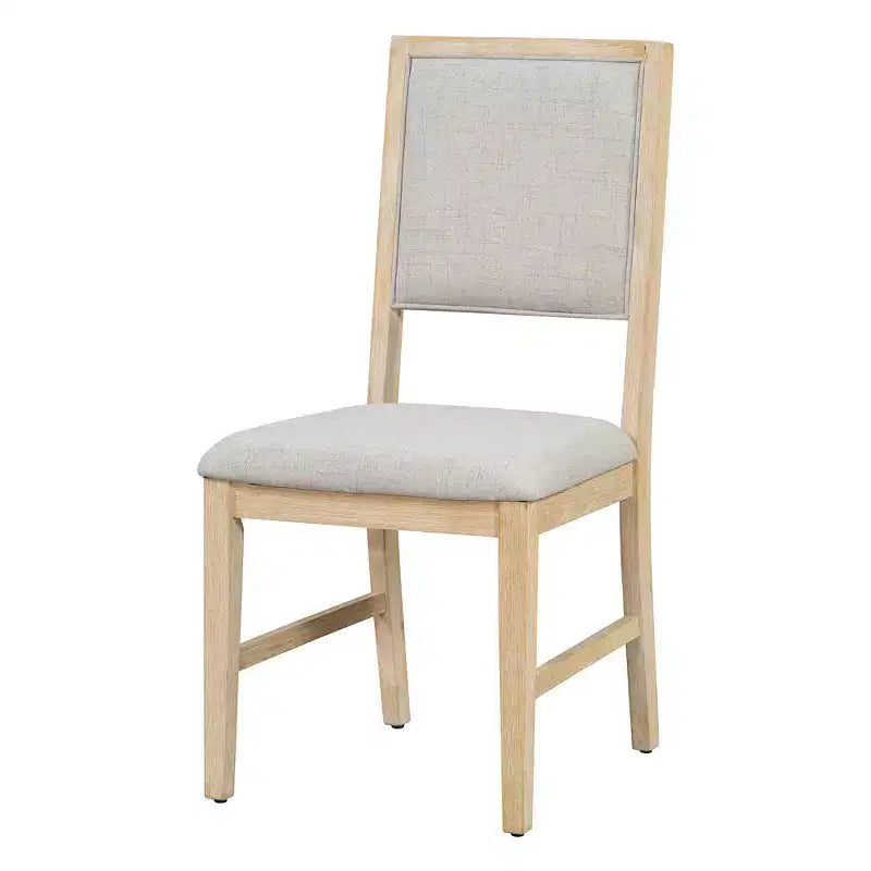 Ensemble de salle à manger rustique 6 pièces pour 5 personnes, table rectangulaire avec piètement trapézoïdal, 4 chaises rembourrées et banc pour salle à manger