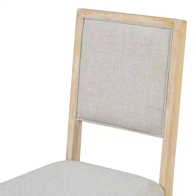Ensemble de salle à manger rustique 6 pièces pour 5 personnes, table rectangulaire avec piètement trapézoïdal, 4 chaises rembourrées et banc pour salle à manger
