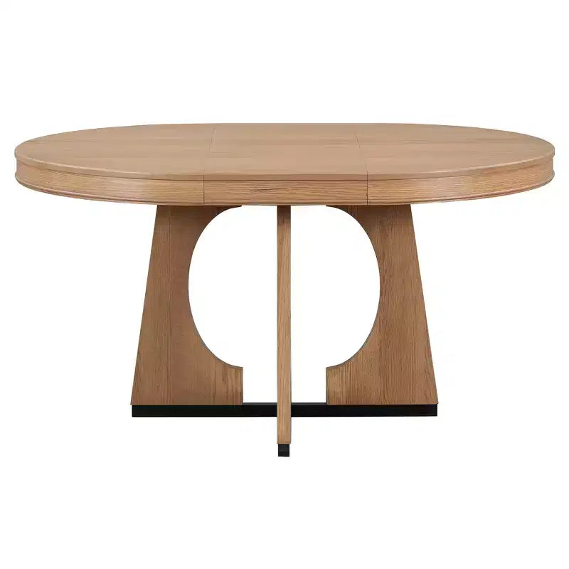Ensemble de salle à manger rond extensible de ferme pour 4 personnes, table de cuisine ronde en bois avec rallonge, 4 chaises rembourrées pour salle à manger