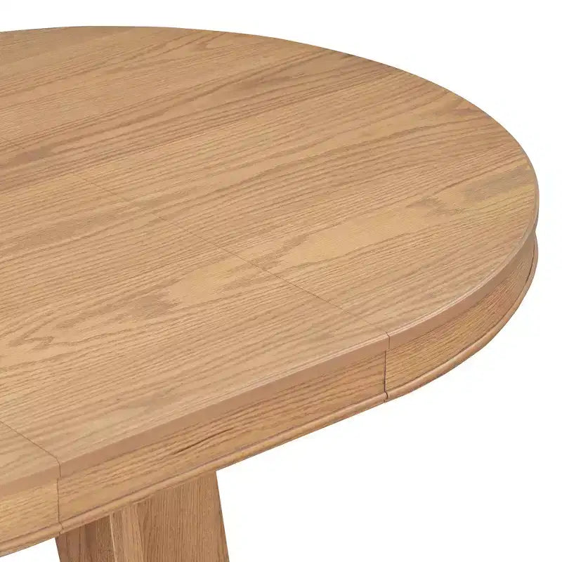 Ensemble de salle à manger rond extensible de ferme pour 4 personnes, table de cuisine ronde en bois avec rallonge, 4 chaises rembourrées pour salle à manger
