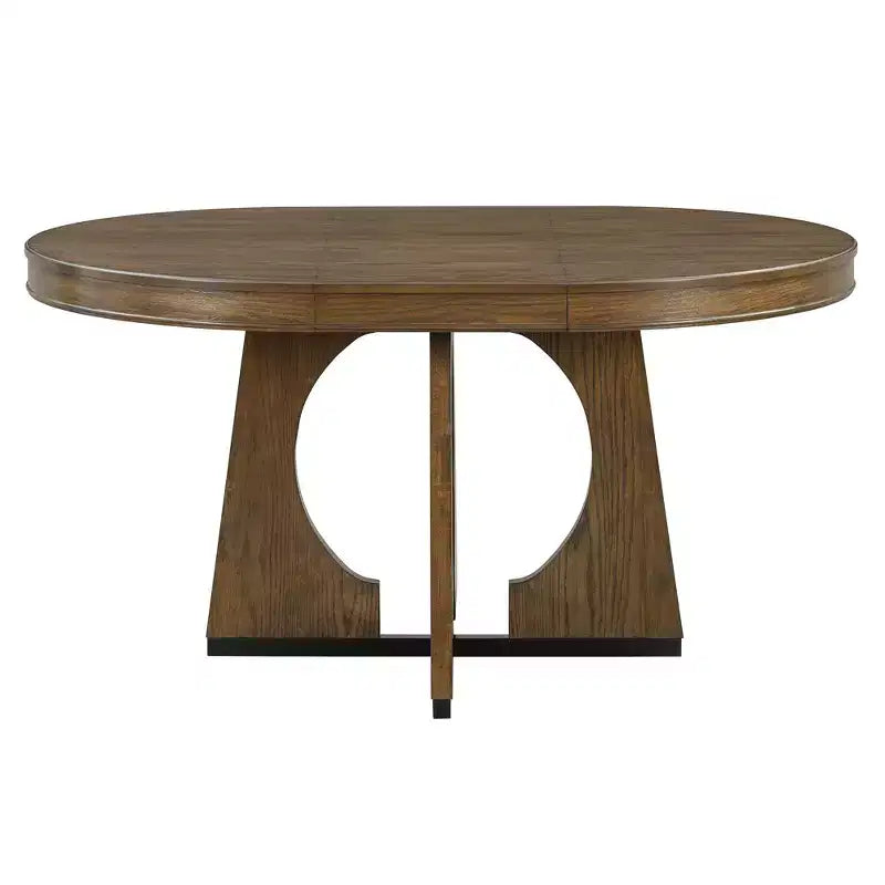 Ensemble de salle à manger rond extensible de ferme pour 4 personnes, table de cuisine ronde en bois avec rallonge, 4 chaises rembourrées pour salle à manger