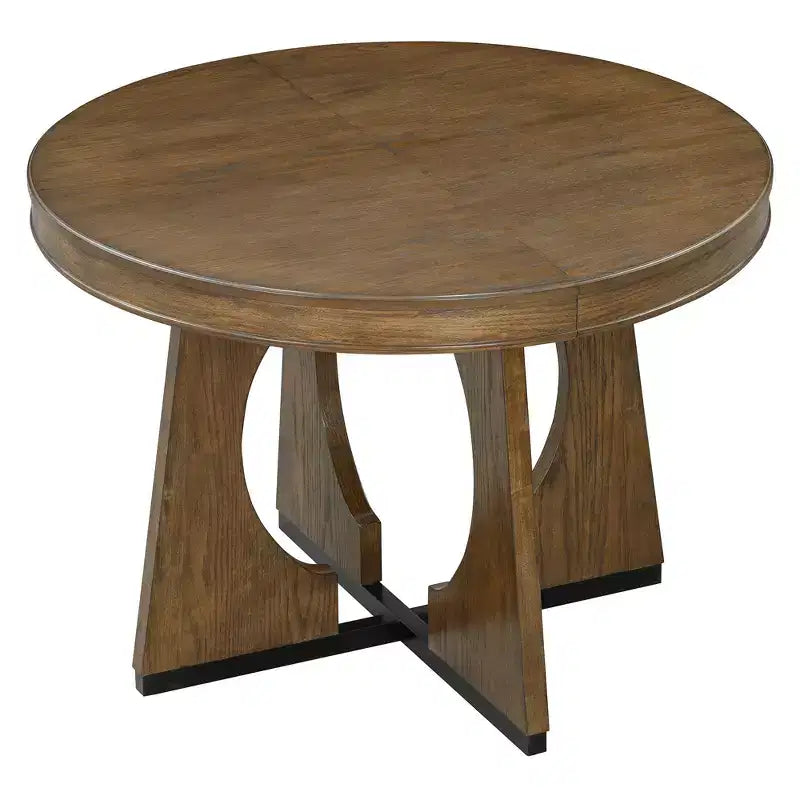 Ensemble de salle à manger rond extensible de ferme pour 4 personnes, table de cuisine ronde en bois avec rallonge, 4 chaises rembourrées pour salle à manger