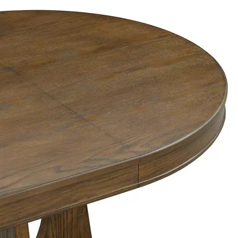 Ensemble de salle à manger rond extensible de ferme pour 4 personnes, table de cuisine ronde en bois avec rallonge, 4 chaises rembourrées pour salle à manger
