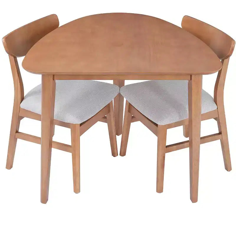Ensemble de table moderne 3 pièces GDFStudio Delgado avec 2 chaises en bois courbé