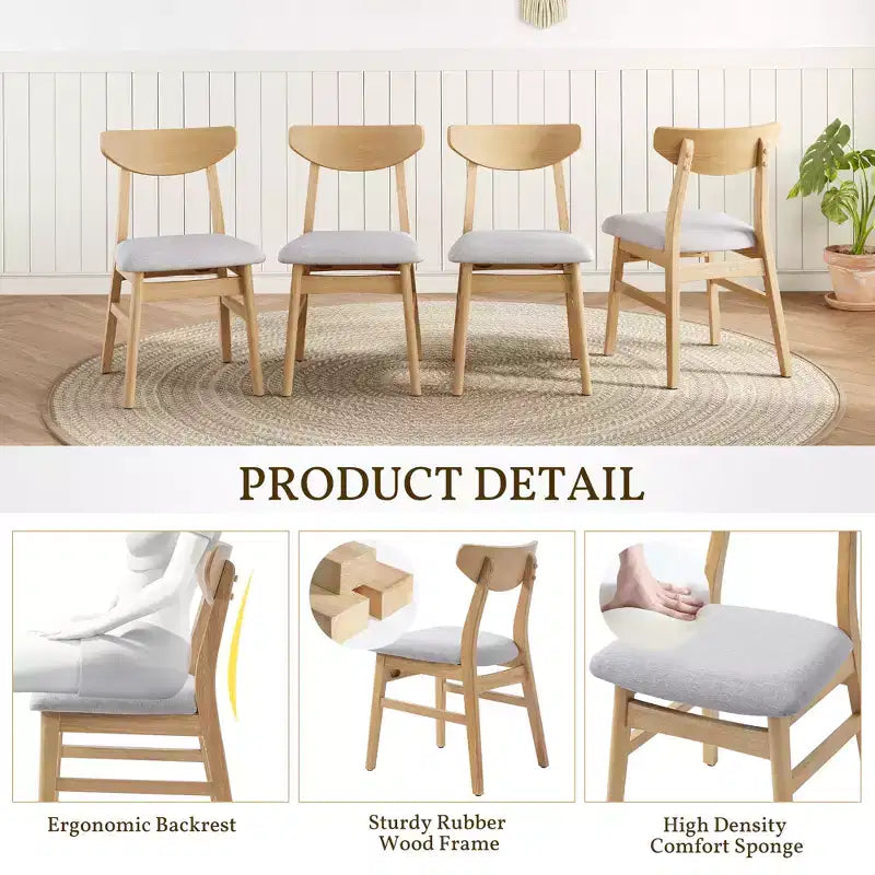 Ensemble de table moderne 3 pièces GDFStudio Delgado avec 2 chaises en bois courbé
