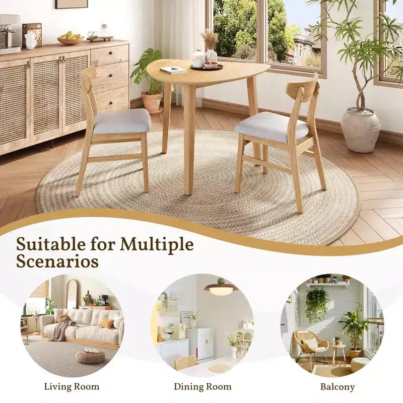 Ensemble de table moderne 3 pièces GDFStudio Delgado avec 2 chaises en bois courbé