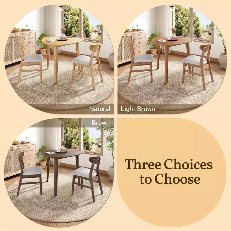 Ensemble de table moderne 3 pièces GDFStudio Delgado avec 2 chaises en bois courbé