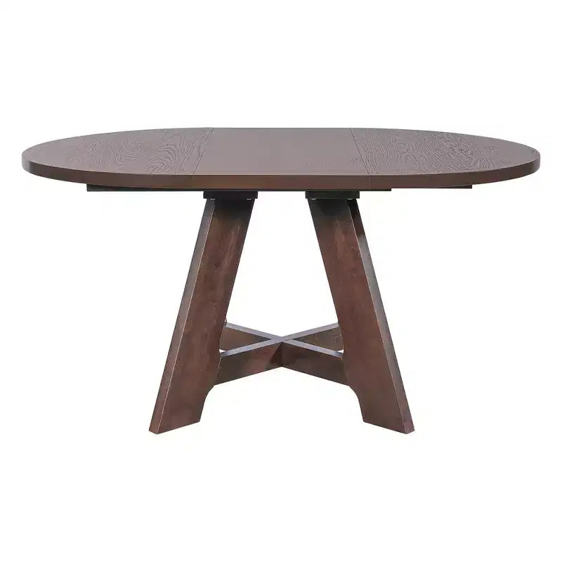 Ensemble table de salle à manger ronde extensible de style ferme pour 4, avec rallonge amovible et 4 chaises de salle à manger rembourrées