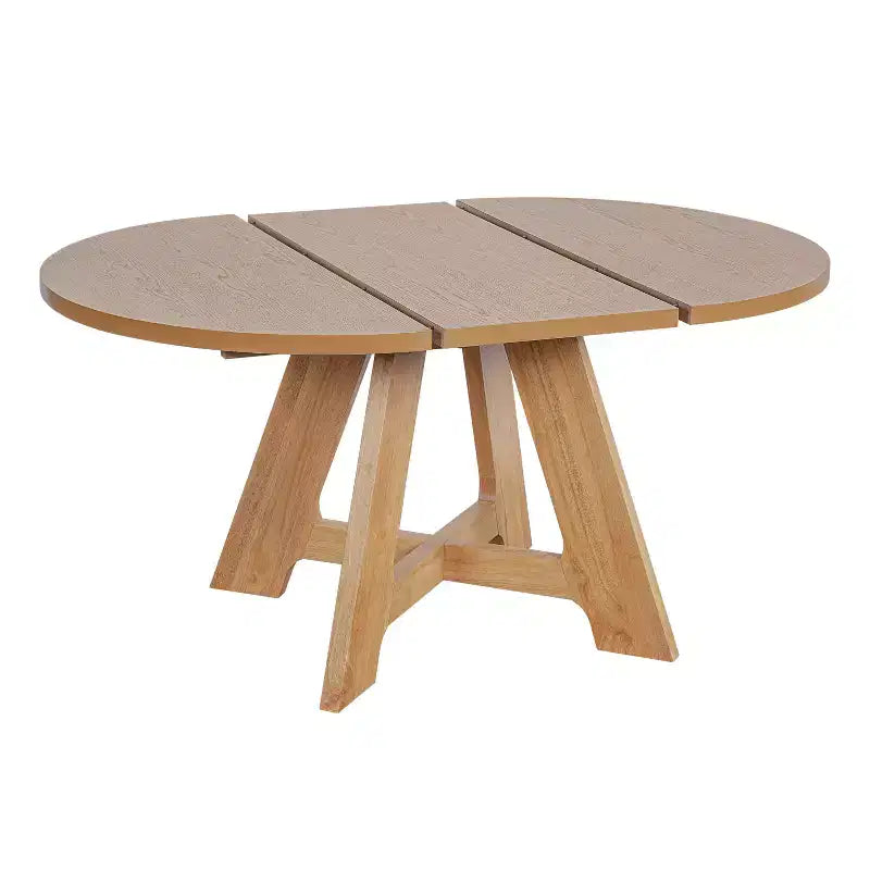 Ensemble table de salle à manger ronde extensible de style ferme pour 4, avec rallonge amovible et 4 chaises de salle à manger rembourrées