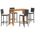 vidaXL Patio Bar Set - Solid Wood & Poly Rattan in Various Colors