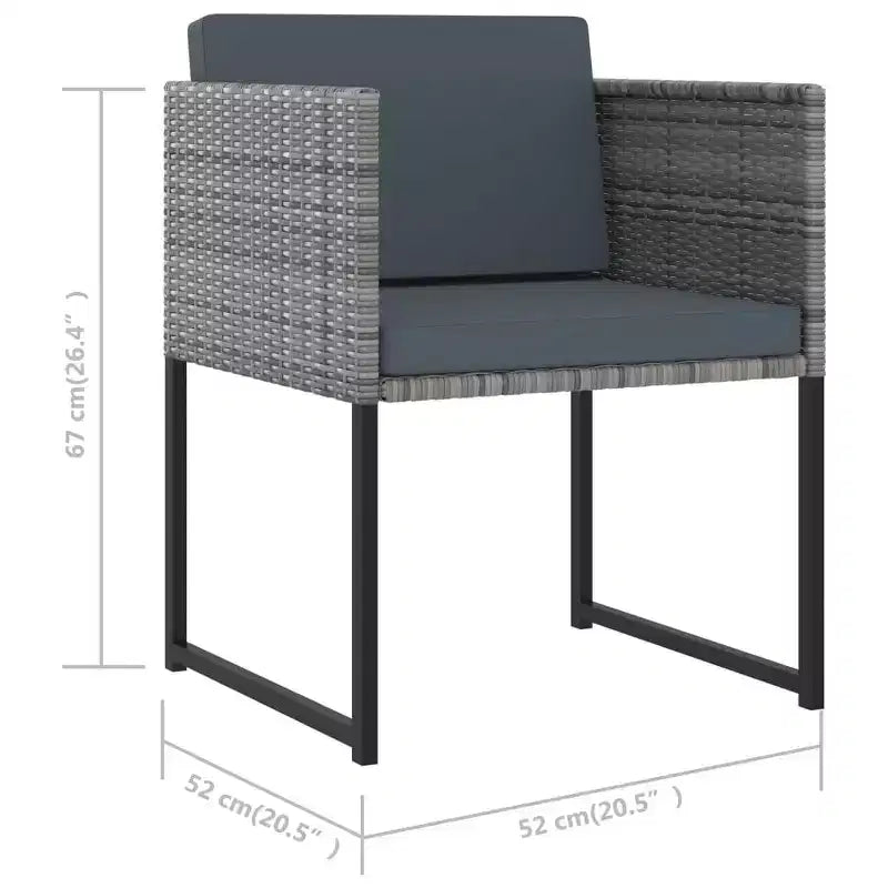 vidaXL Salon de Jardin Ensemble Table et Chaises Mobilier de Jardin en Résine Tressée