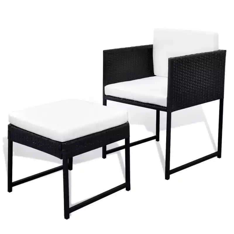 vidaXL Salon de Jardin Ensemble Table et Chaises Mobilier de Jardin en Résine Tressée