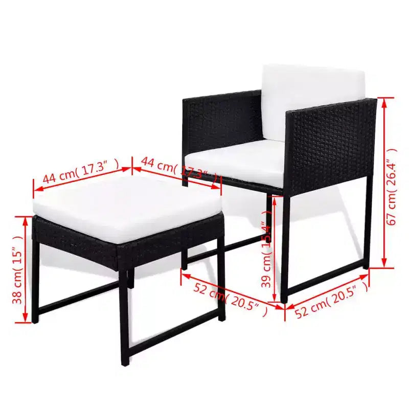 vidaXL Salon de Jardin Ensemble Table et Chaises Mobilier de Jardin en Résine Tressée