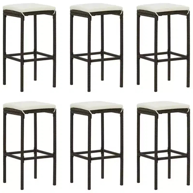 vidaXL Ensemble de bar de patio Table de bar et tabourets Ensemble de mobilier de patio avec coussins
