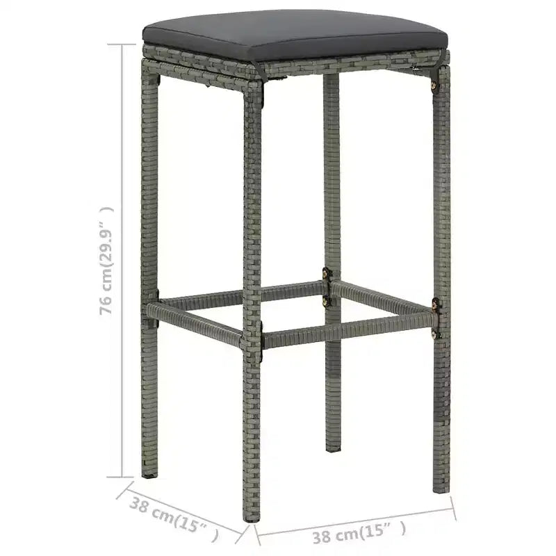 vidaXL Ensemble de bar de patio Table de bar et tabourets Ensemble de mobilier de patio avec coussins