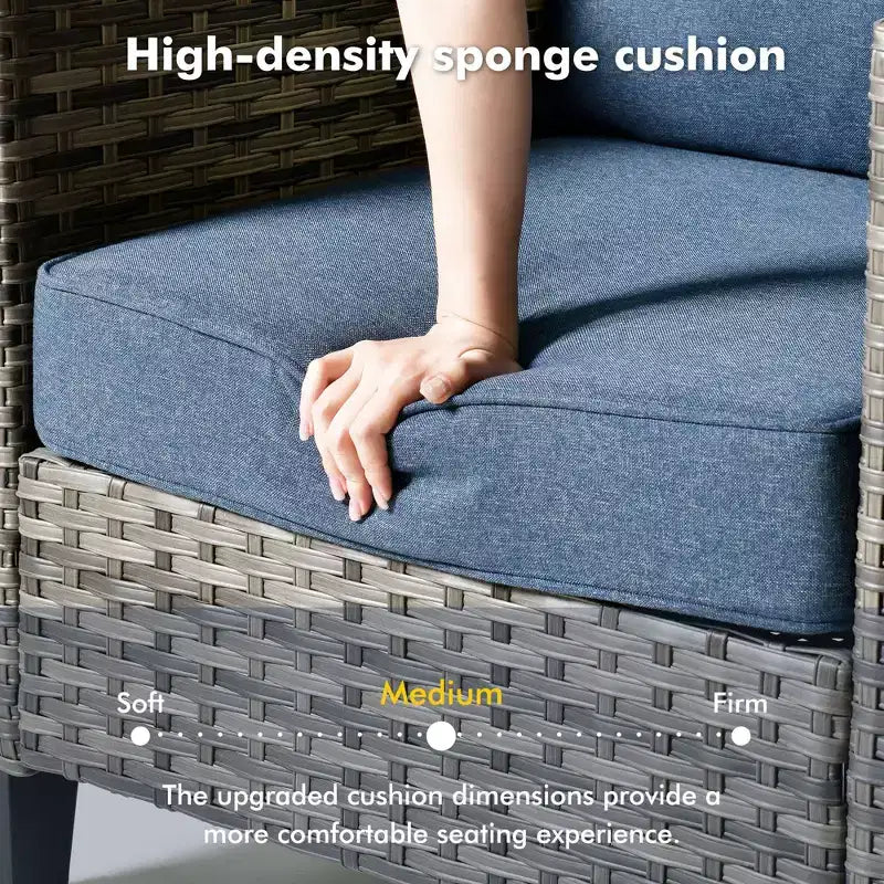 Ensemble de 7 pièces HOMLUX avec chaises pivotantes et table brasero, résistant aux intempéries