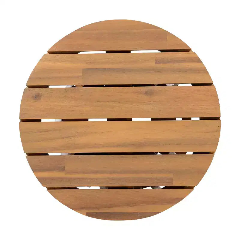 Ensemble de conversation 3 pièces pour patio en bois d'acacia, mobilier d'extérieur, 2 fauteuils club avec table d'appoint pour jardin/patio/terrasse - ModernLuxe