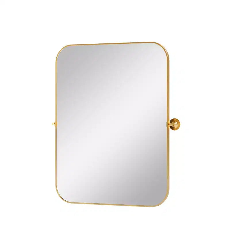 31" Gold Metal Tilting Framed Accent Mirror
