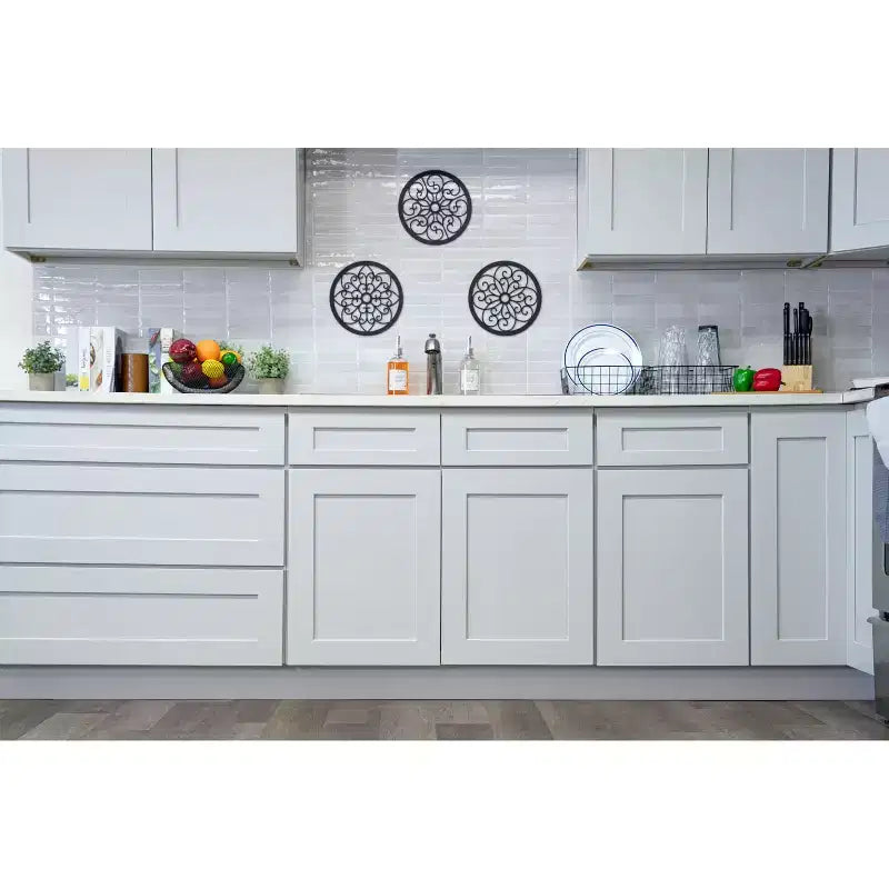 27"W x 30"H x 12"D Shaker Base Kitchen Cabinet, Solid Wood Frame, Water-Based Low-VOC Paint, Soft-Close, RTA, Dove Gray