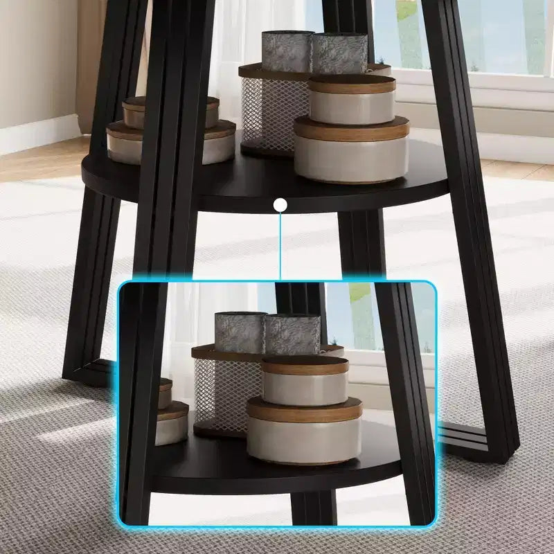 47.2" Farmhouse Kitchen Table with Storage, Round Dining Table Seats 4-6, Multi-Purpose Circle Dinner Table for Dining Room, Living Room & Office