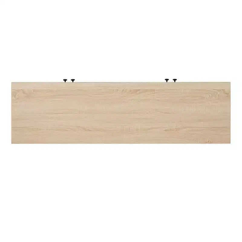 56-Inch Mid-Century Modern TV Stand, Entertainment Center with Open Shelving, Tapered Leg Design, Round Knob Cabinet Doors, Natural