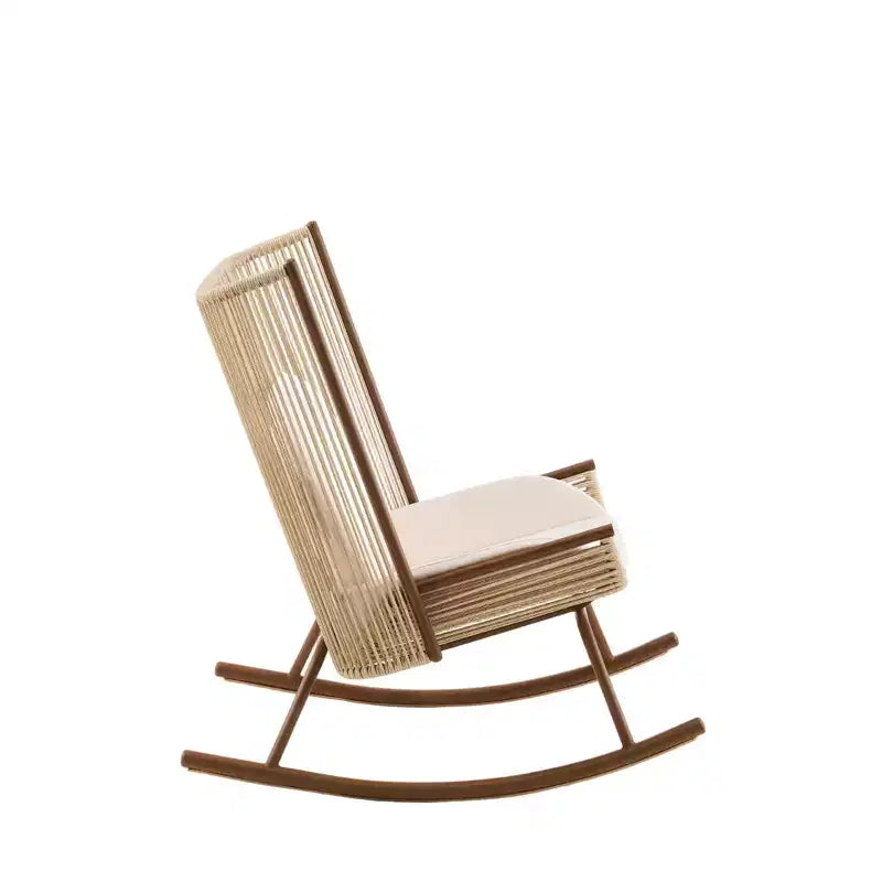 Ensemble de salle à manger de patio 3 pièces Christopher Knight Home Sunita Farmhouse avec table en bois d'acacia et chaises à bascule en fer