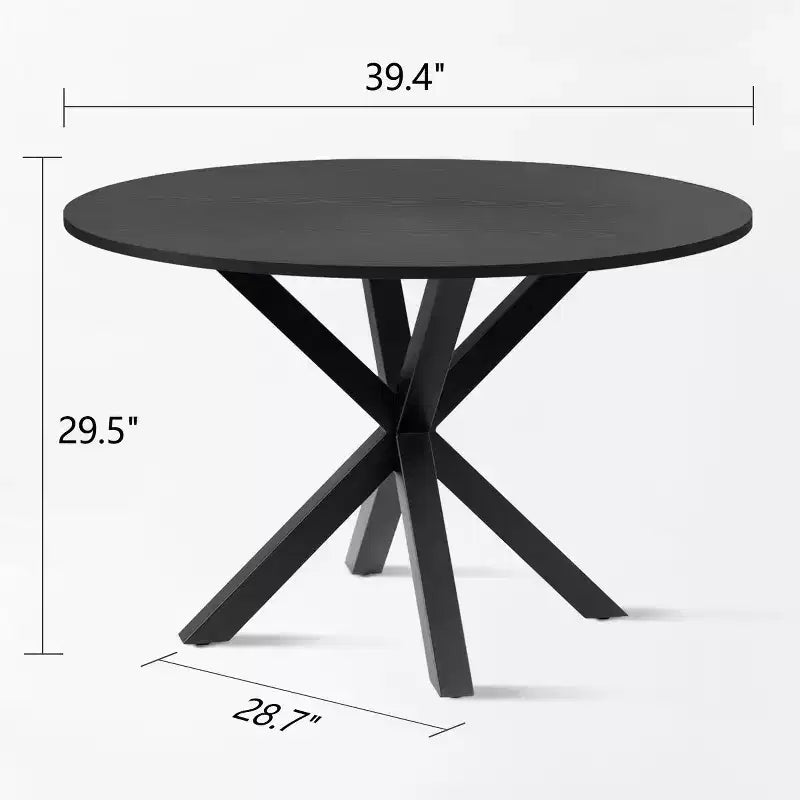 Ensemble de salle à manger moderne pour 4 personnes, table à pied central gain de place avec chaises tapissées en bouclé, dossier en rotin tressé, pour appartement - Panipeachy