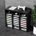 Wood Literature Organizer 24 Compartment File Sorter with Removable Shelves