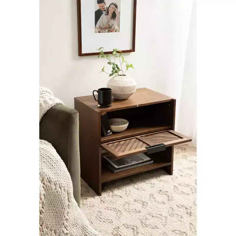 Mango Wood Side Table, 22x14x22, Brown