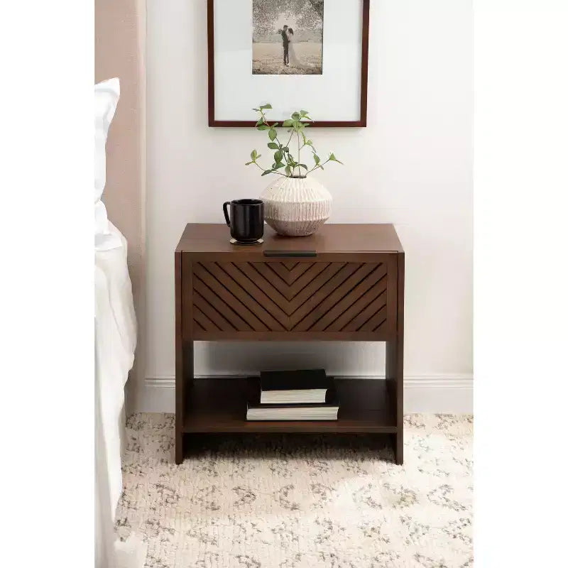 Mango Wood Side Table, 22x14x22, Brown