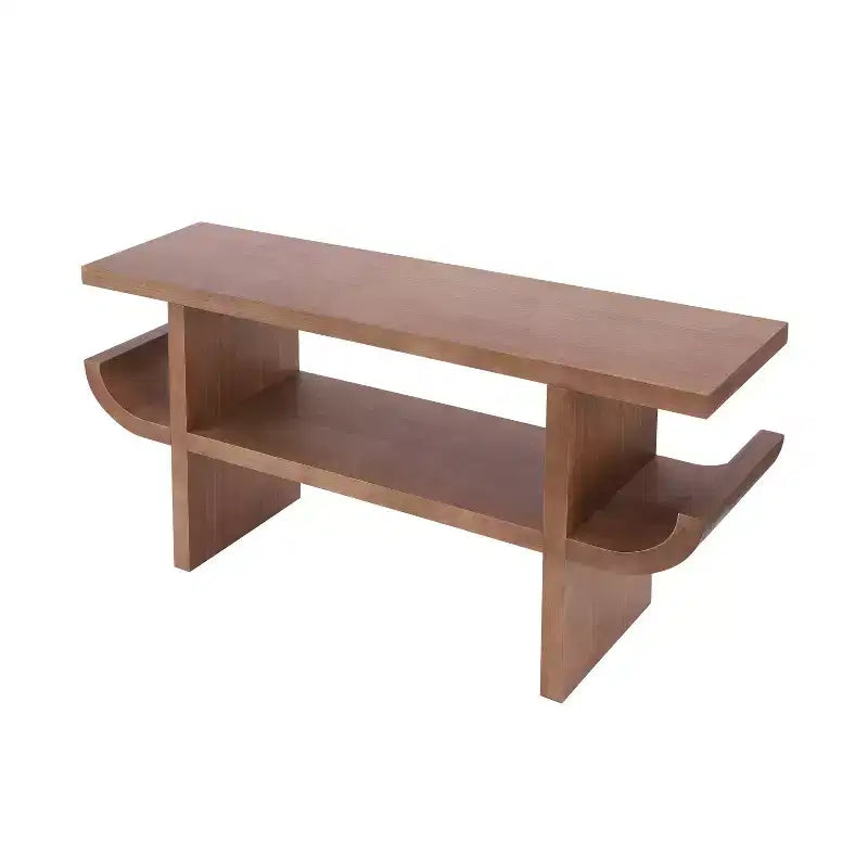 Modern Wooden Console Table with Open Shelf