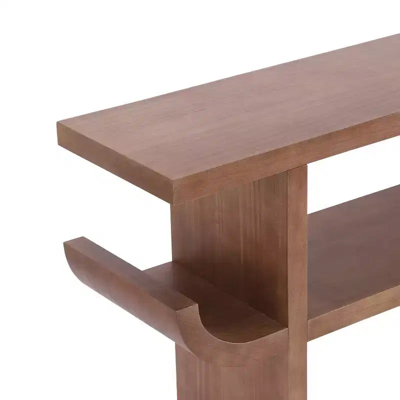 Modern Wooden Console Table with Open Shelf