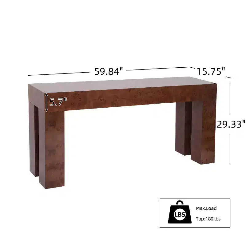 Modern Wooden Console Table with Open Shelf