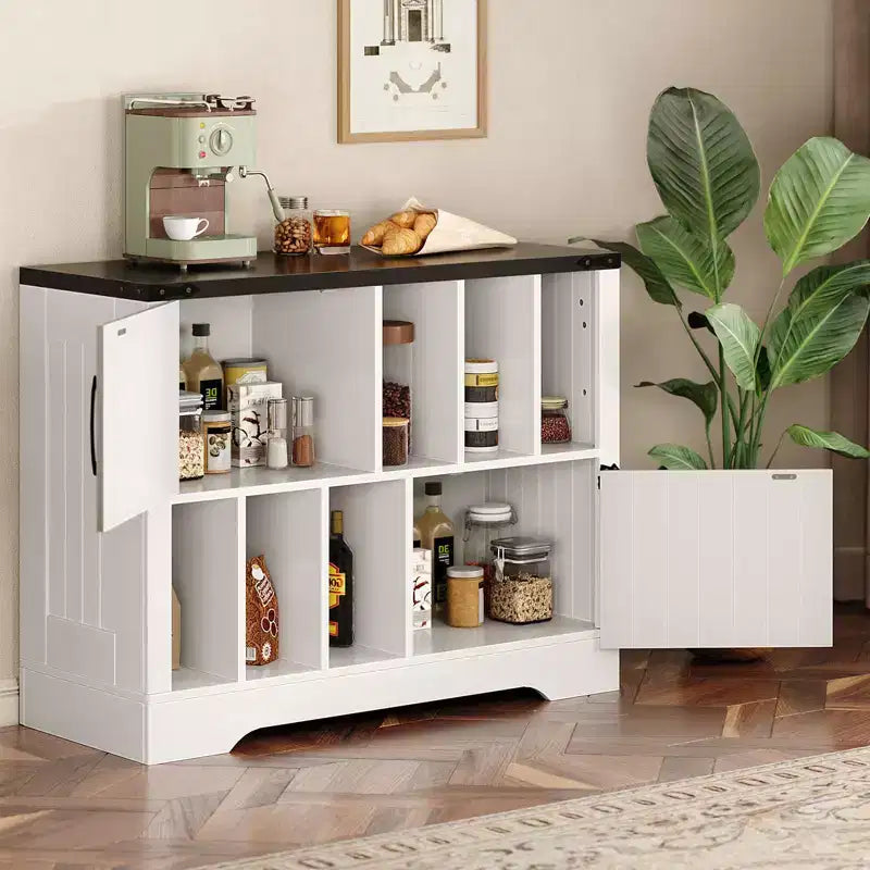 39in Large Vinyl Record Storage Cabinet with Barn Doors for Living Room Bedroom