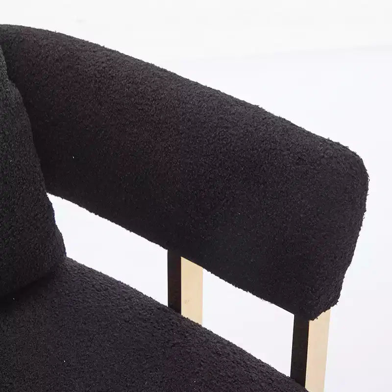 Set of 2 Modern Upholstered Accent Chairs with Gold Metal Legs for Living Room, Bedroom, or Office