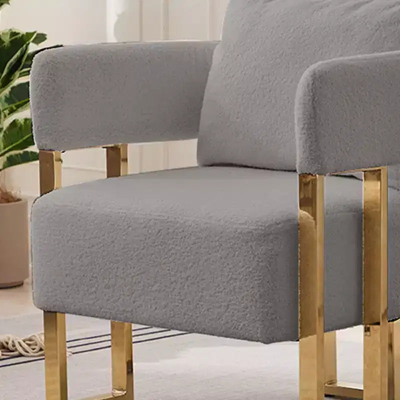 Set of 2 Modern Upholstered Accent Chairs with Gold Metal Legs for Living Room, Bedroom, or Office