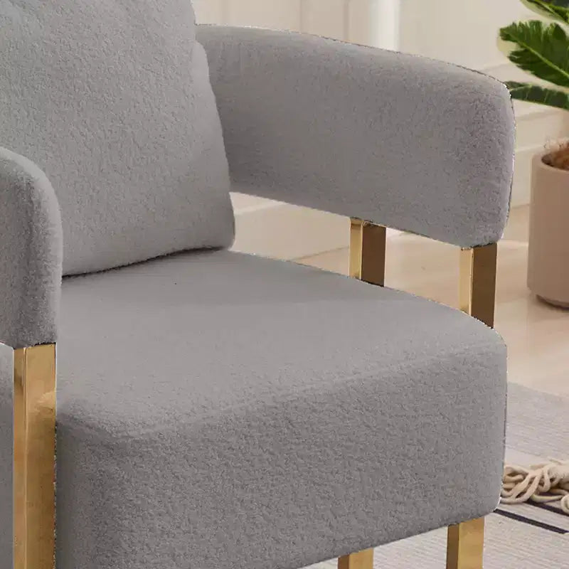 Set of 2 Modern Upholstered Accent Chairs with Gold Metal Legs for Living Room, Bedroom, or Office