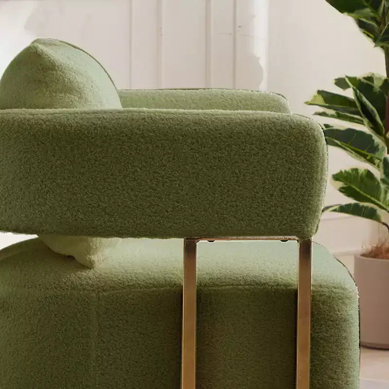 Set of 2 Modern Upholstered Accent Chairs with Gold Metal Legs for Living Room, Bedroom, or Office