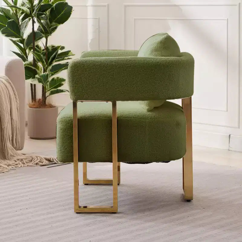 Set of 2 Modern Upholstered Accent Chairs with Gold Metal Legs for Living Room, Bedroom, or Office