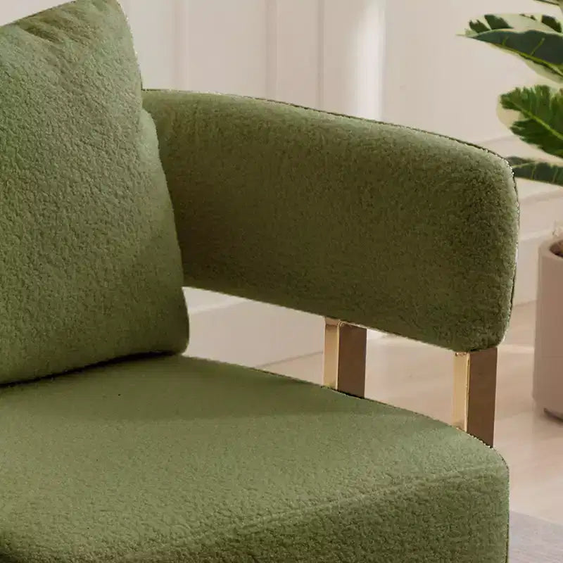 Set of 2 Modern Upholstered Accent Chairs with Gold Metal Legs for Living Room, Bedroom, or Office