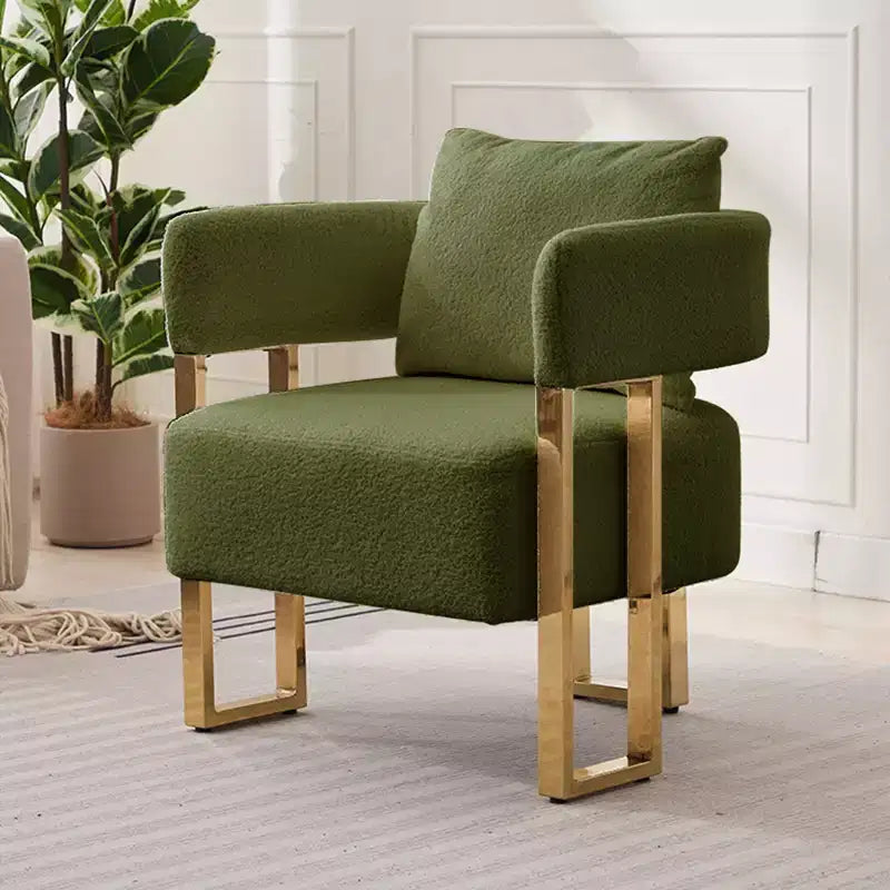Set of 2 Modern Upholstered Accent Chairs with Gold Metal Legs for Living Room, Bedroom, or Office