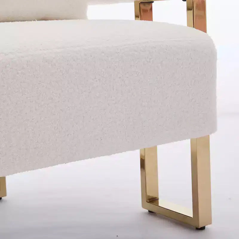 Set of 2 Modern Upholstered Accent Chairs with Gold Metal Legs for Living Room, Bedroom, or Office