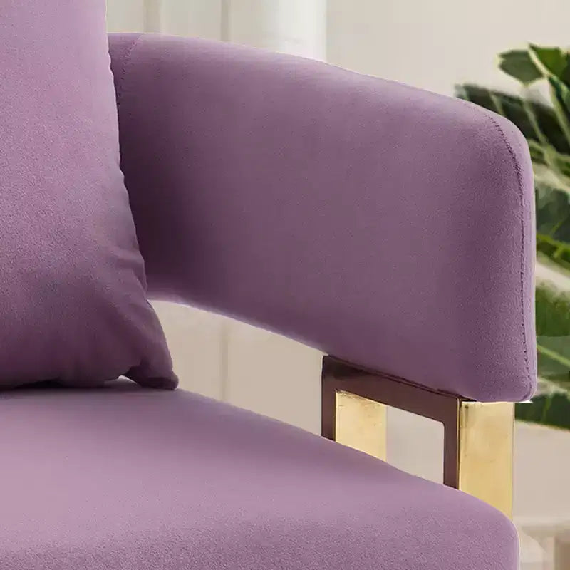 Set of 2 Modern Upholstered Accent Chairs with Gold Metal Legs for Living Room, Bedroom, or Office
