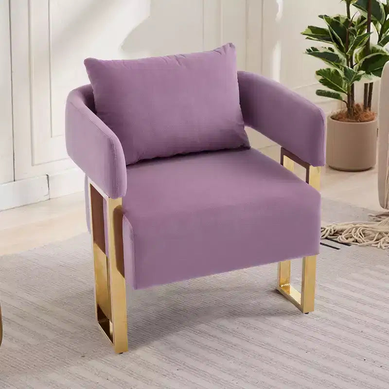 Set of 2 Modern Upholstered Accent Chairs with Gold Metal Legs for Living Room, Bedroom, or Office